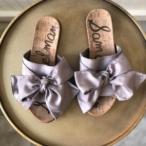 SAM EDELMAN HENNA FABRIC BOW SLIDES | SZ: 6 | EUC